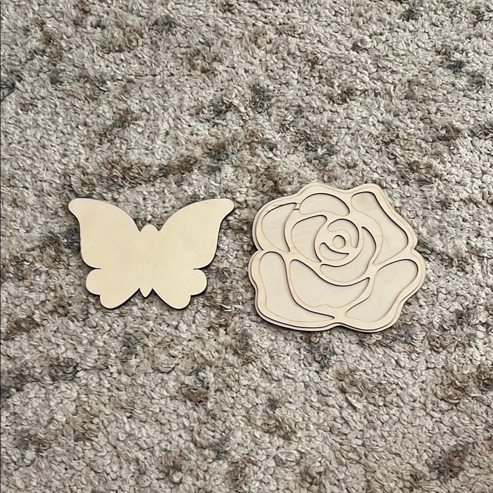 Hobby Lobby Wooden Butterfly and Rose Set